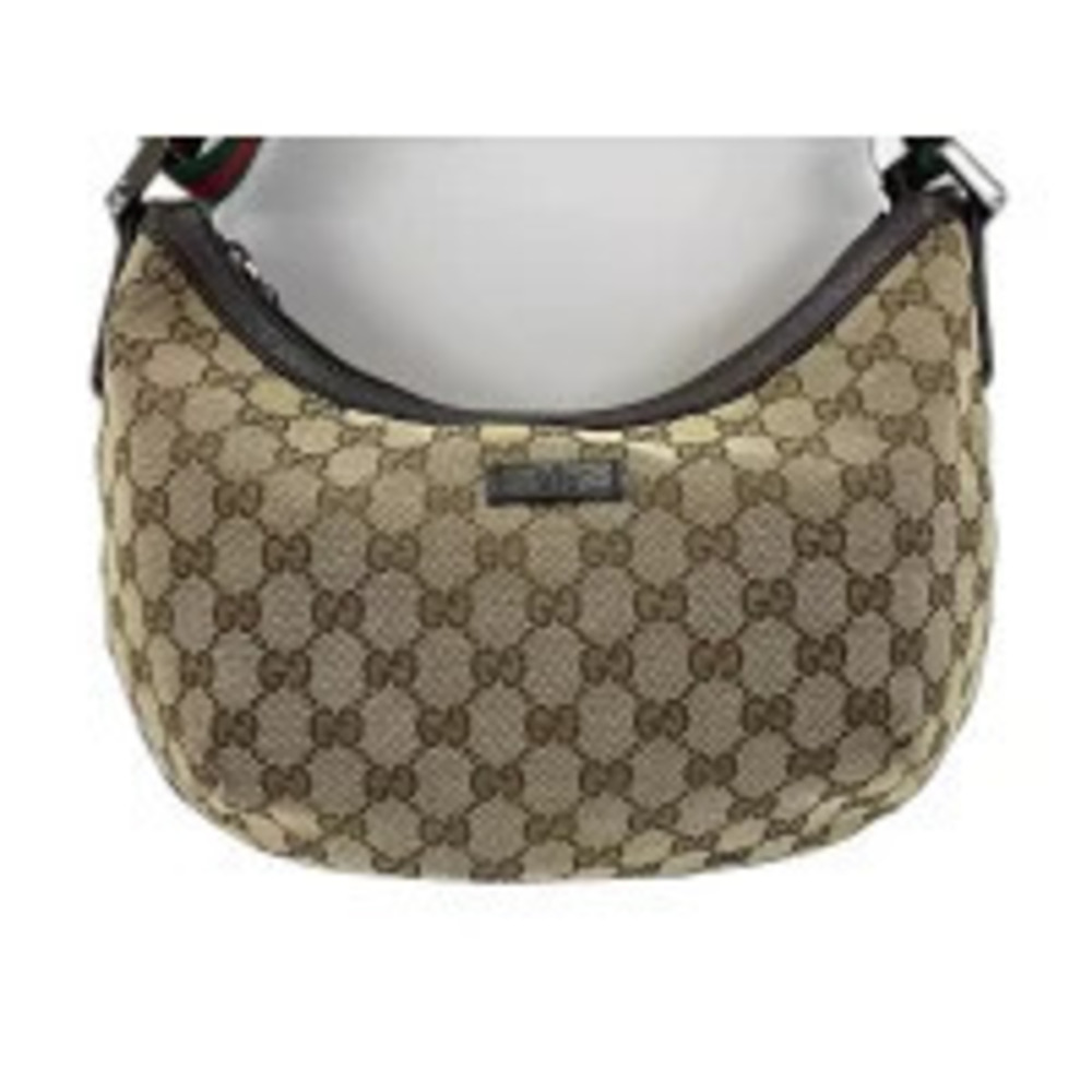 Gucci GG canvas half moon hobo shoulder bag monogram canvas brown